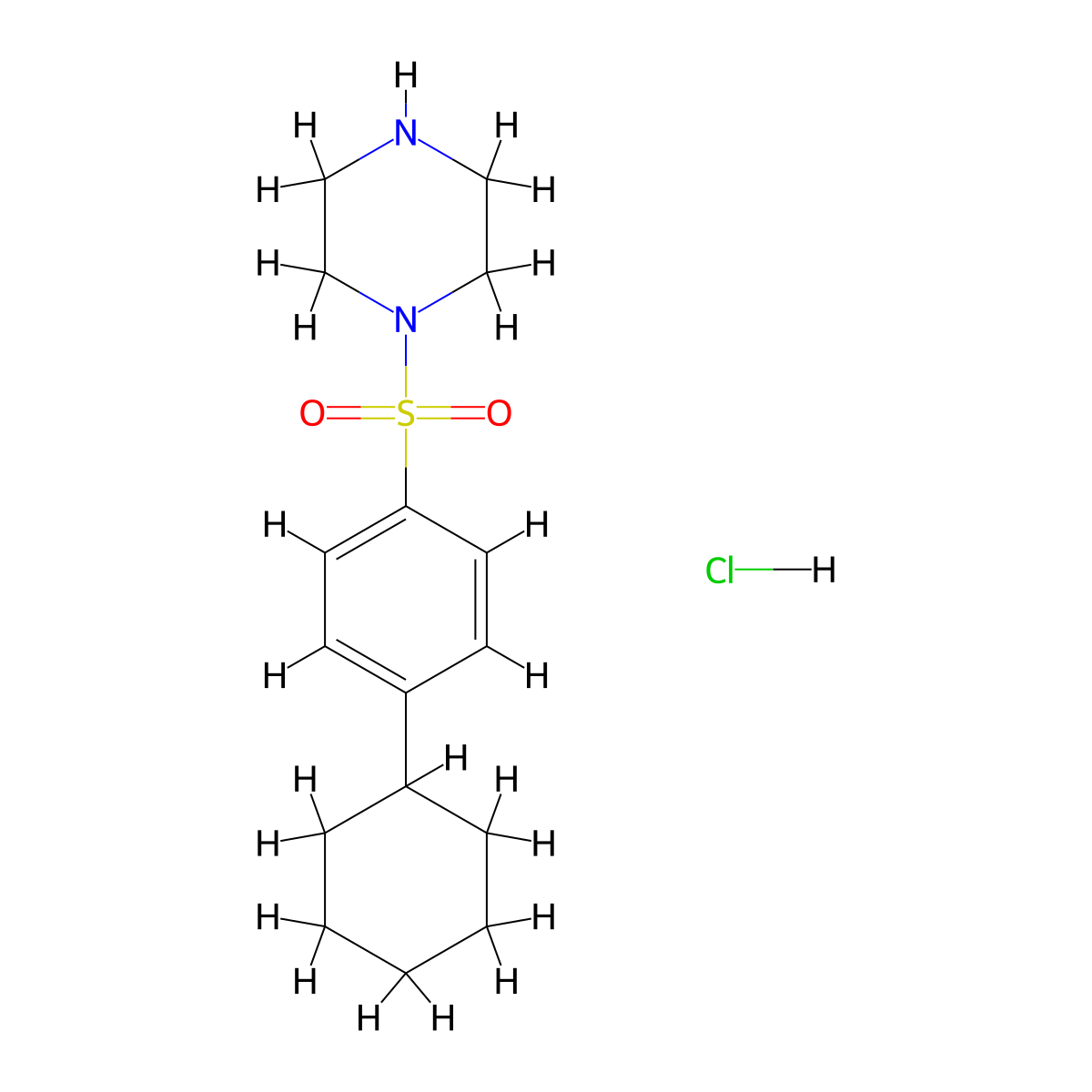 1-(4-Cyclohexylbenzenesulfonyl)piperazine hydrochloride molecular structure, CAS 1803600-93-2