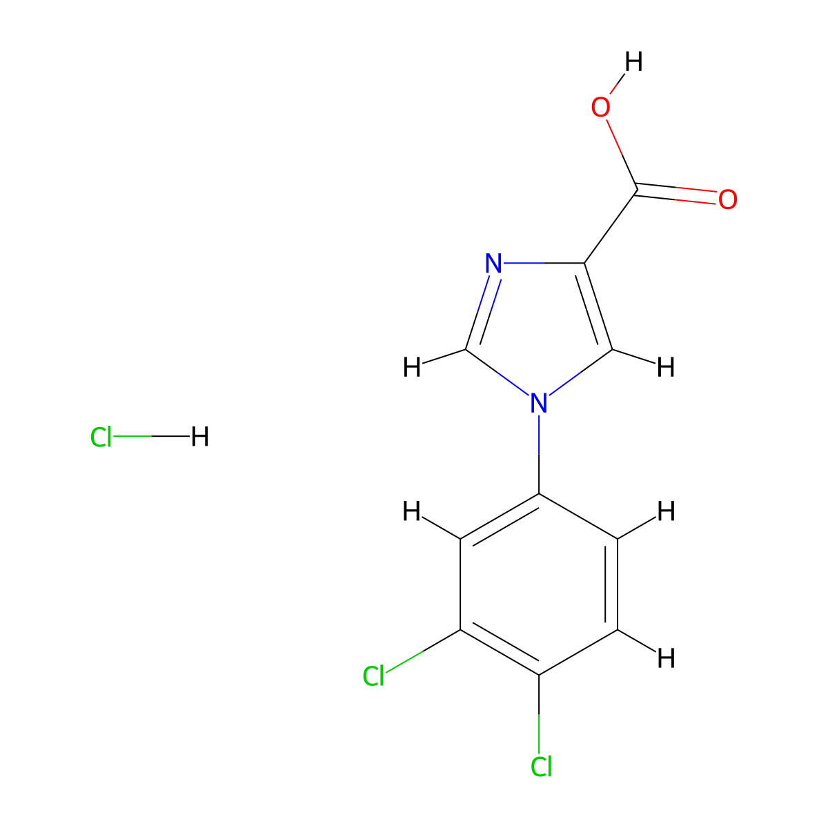 1-(3,4-dichlorophenyl)-1H-imidazole-4-carboxylic acid hydrochloride molecular structure, CAS 1803601-01-5