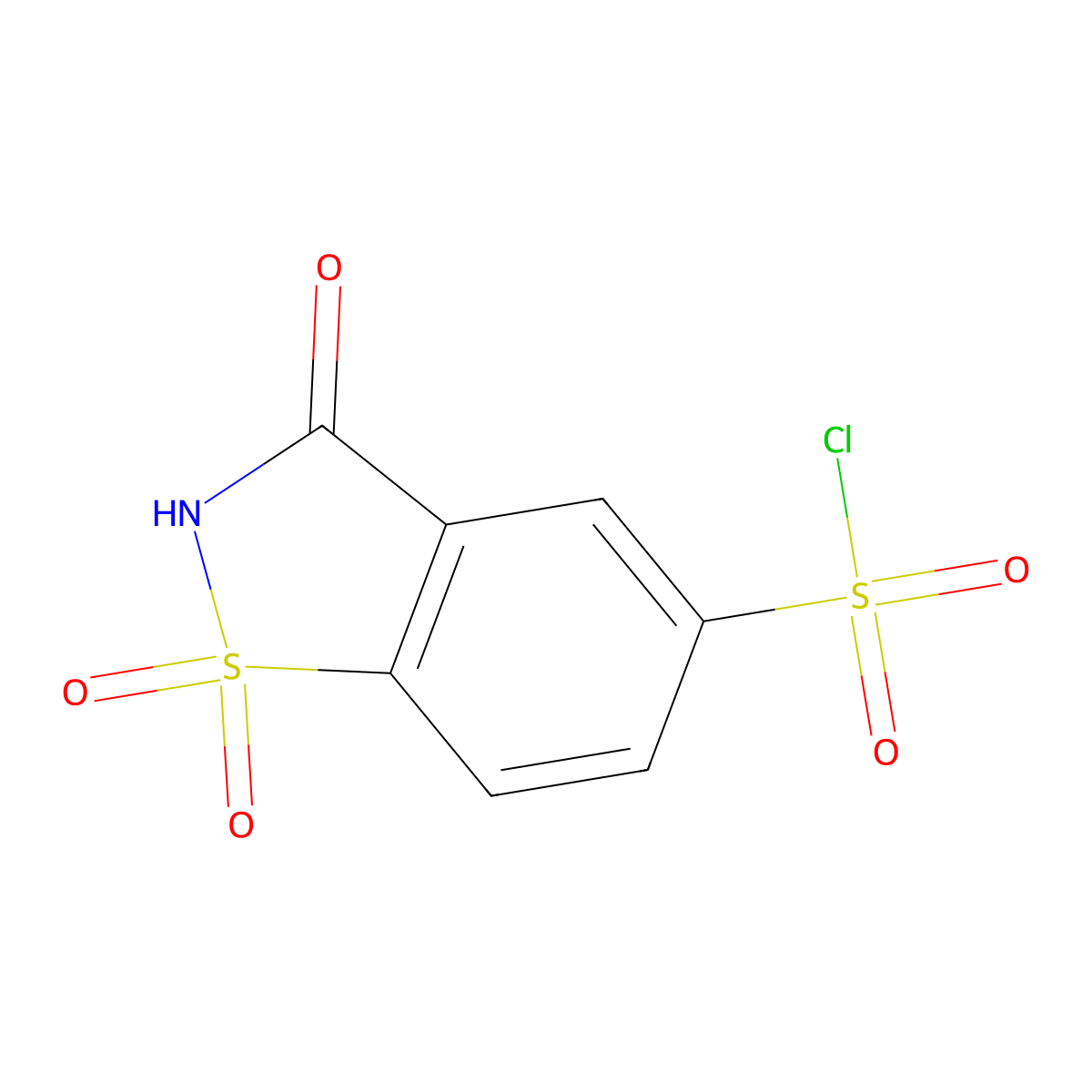 1,1,3-Trioxo-2,3-dihydro-1lambda6,2-benzothiazole-5-sulfonyl chloride molecular structure, CAS 1803601-02-6