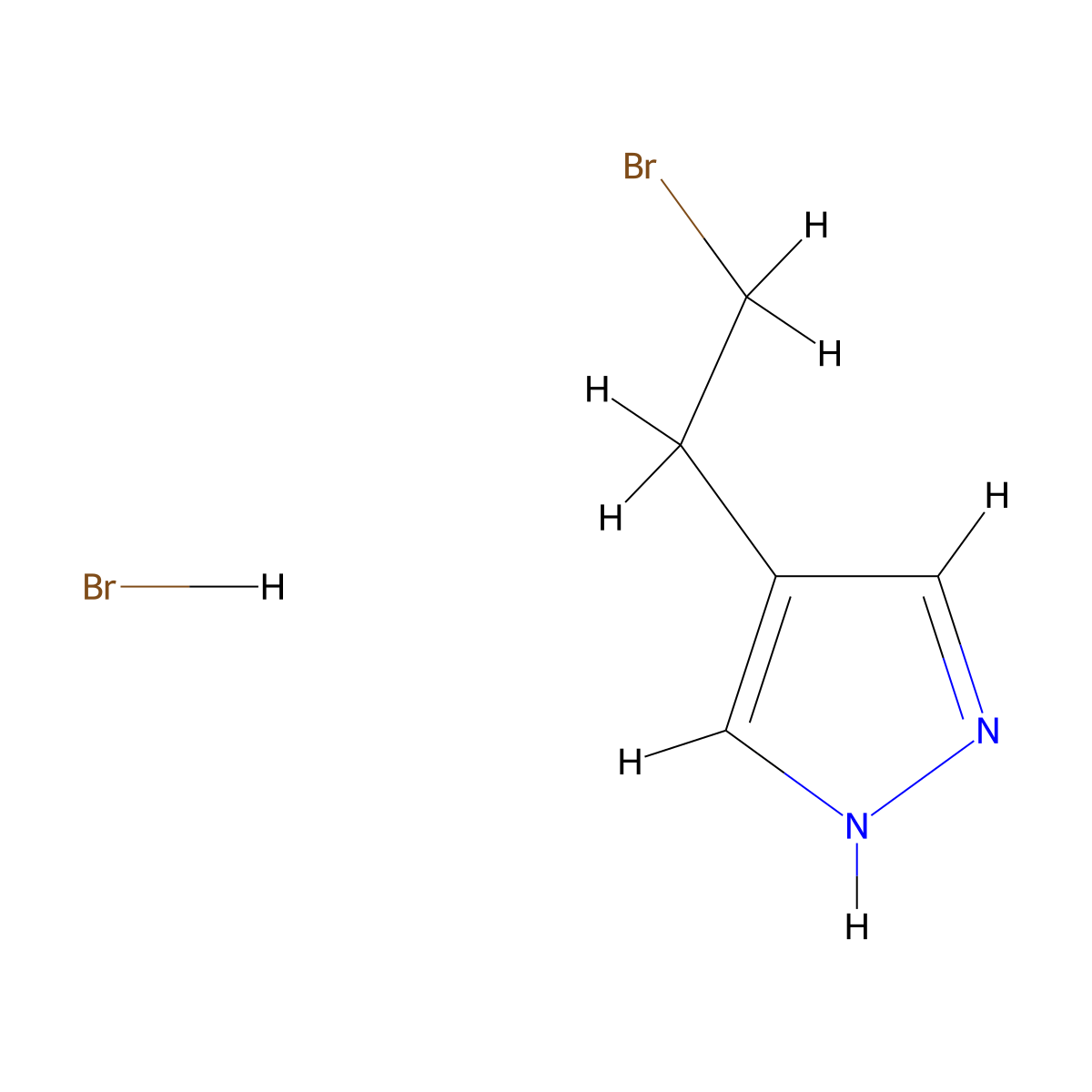 4-(2-bromoethyl)-1H-pyrazole hydrobromide molecular structure, CAS 1803601-03-7