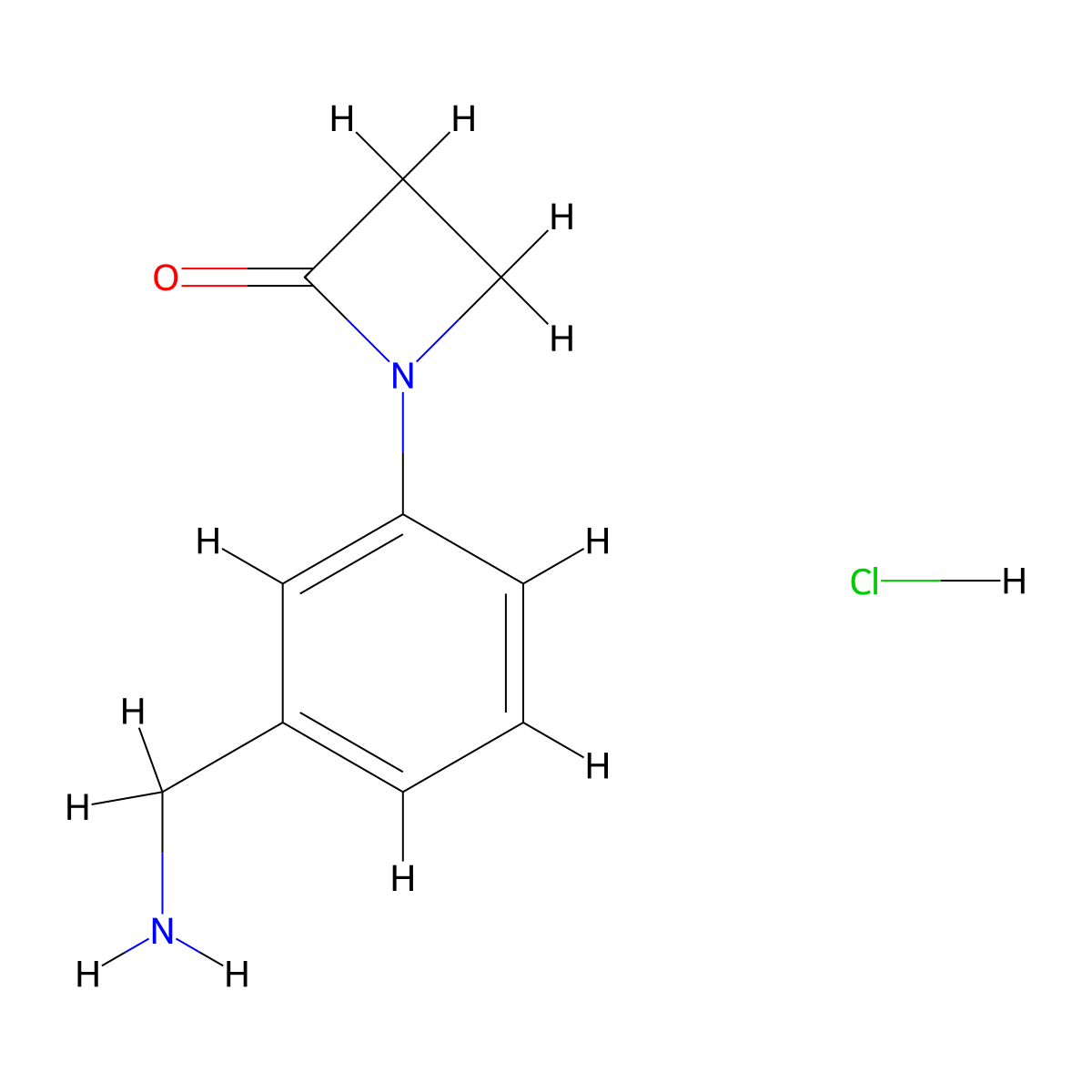 1-[3-(Aminomethyl)phenyl]azetidin-2-one hydrochloride molecular structure, CAS 1803601-09-3