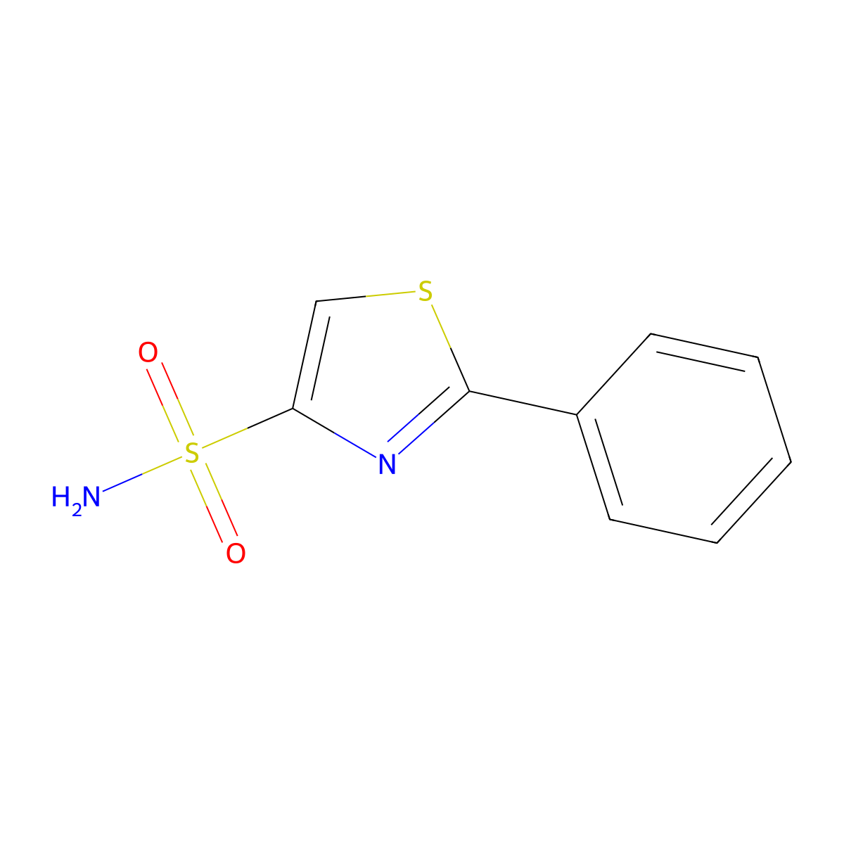 2-Phenyl-1,3-thiazole-4-sulfonamide molecular structure, CAS 1803601-10-6