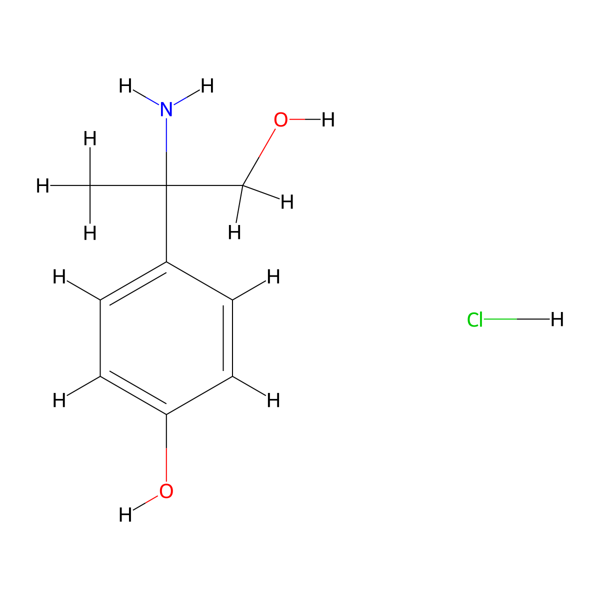 4-(2-Amino-1-hydroxypropan-2-yl)phenol hydrochloride molecular structure, CAS 1803601-19-5