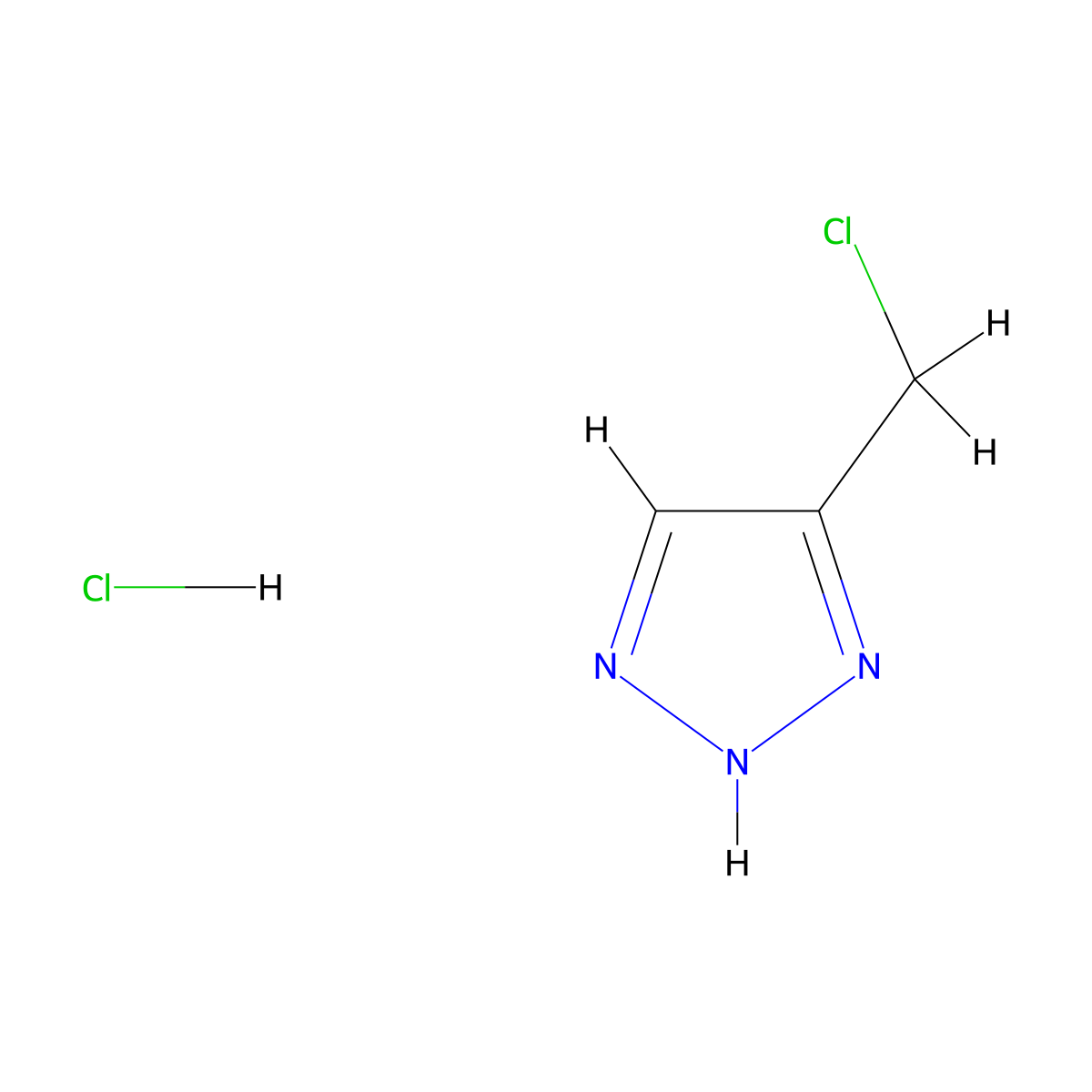 4-(chloromethyl)-1H-1,2,3-triazole hydrochloride molecular structure, CAS 1803601-21-9