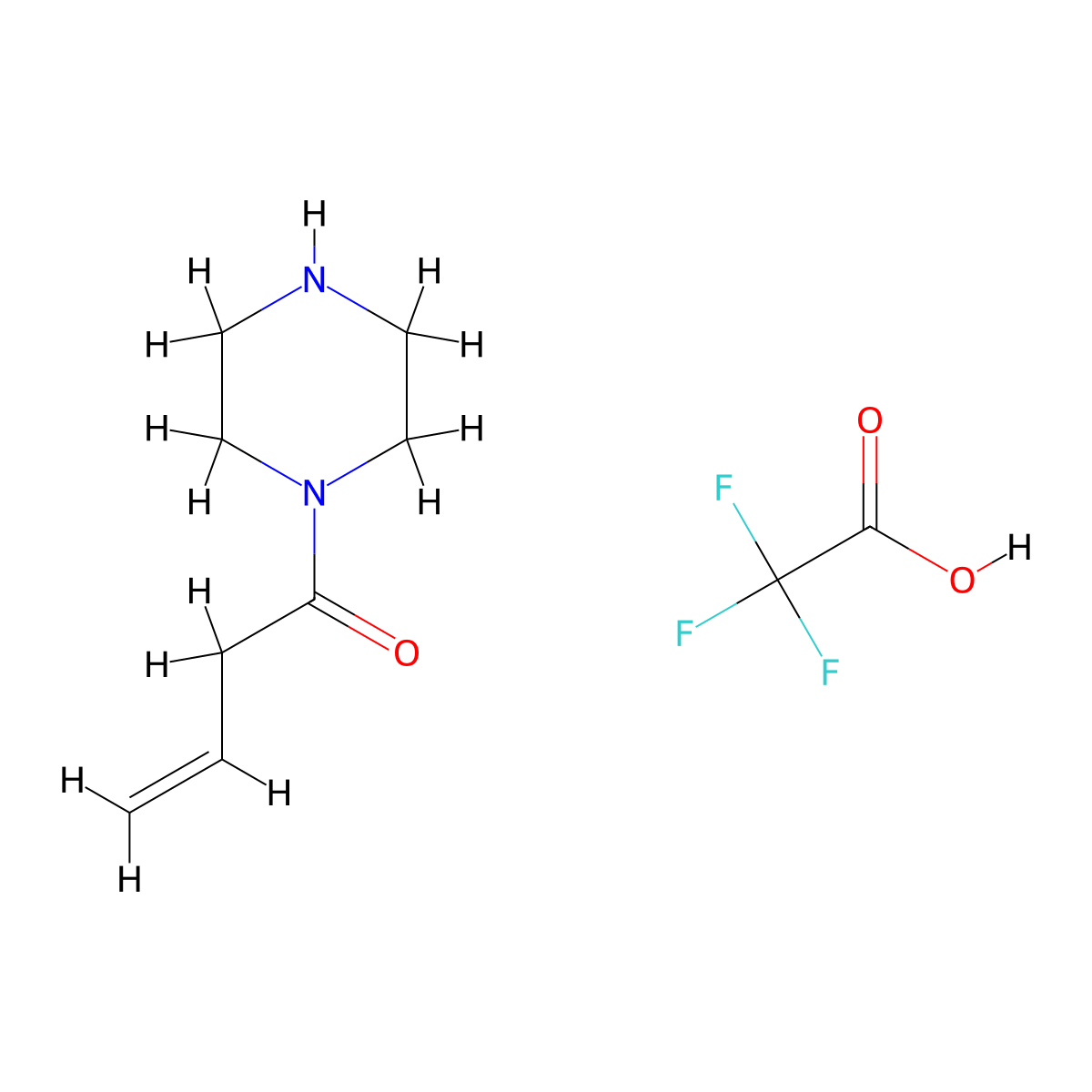 1-(Piperazin-1-yl)but-3-en-1-one, trifluoroacetic acid molecular structure, CAS 1803601-22-0
