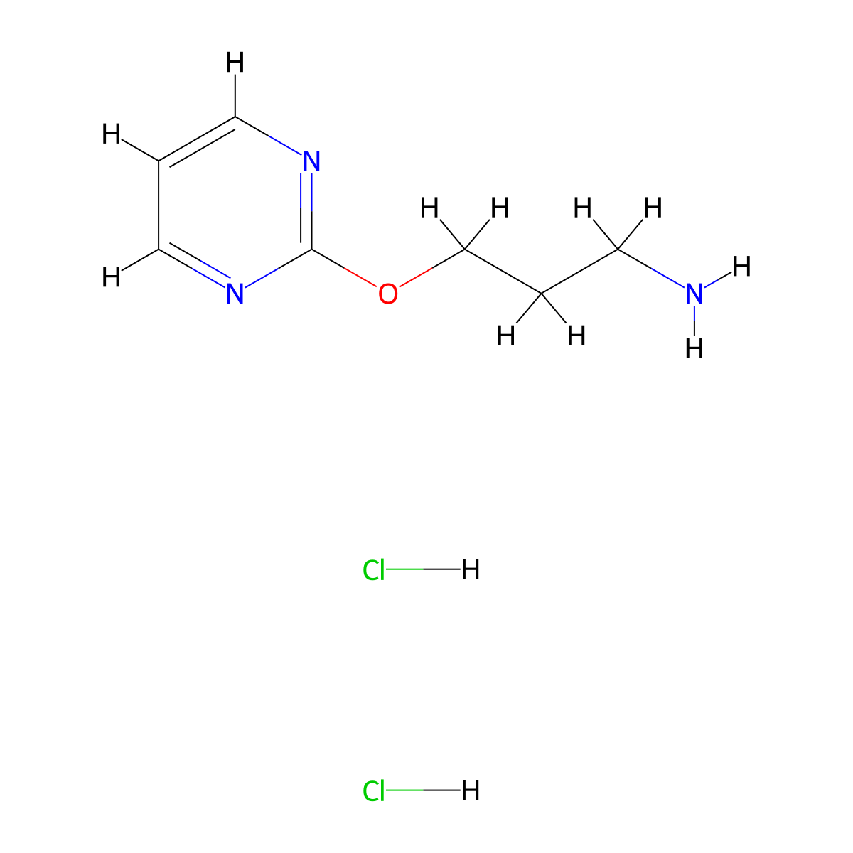 3-(Pyrimidin-2-yloxy)propan-1-amine dihydrochloride molecular structure, CAS 1803601-23-1