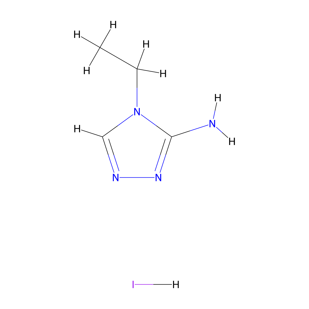 4-ethyl-4H-1,2,4-triazol-3-amine hydroiodide molecular structure, CAS 1803601-25-3
