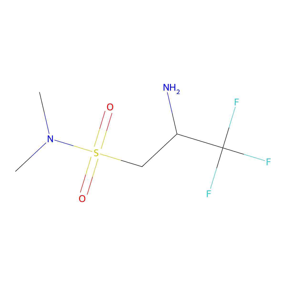 2-amino-3,3,3-trifluoro-N,N-dimethylpropane-1-sulfonamide molecular structure, CAS 1803601-28-6