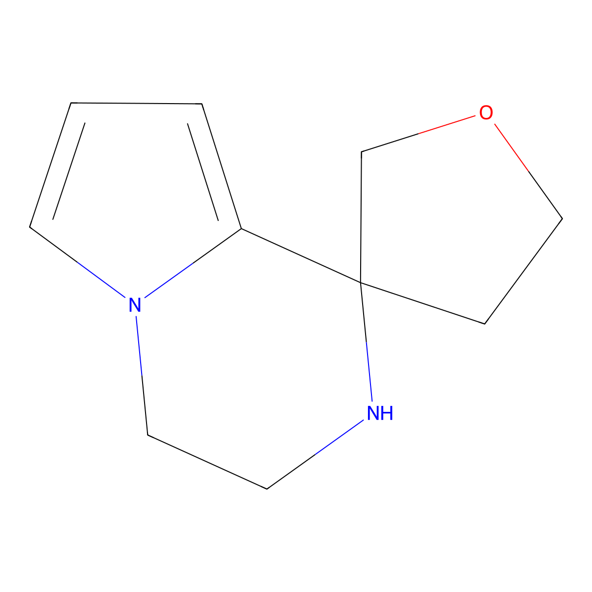 3',4'-dihydro-2'H-spiro[oxolane-3,1'-pyrrolo[1,2-a]pyrazine] molecular structure, CAS 1803601-30-0
