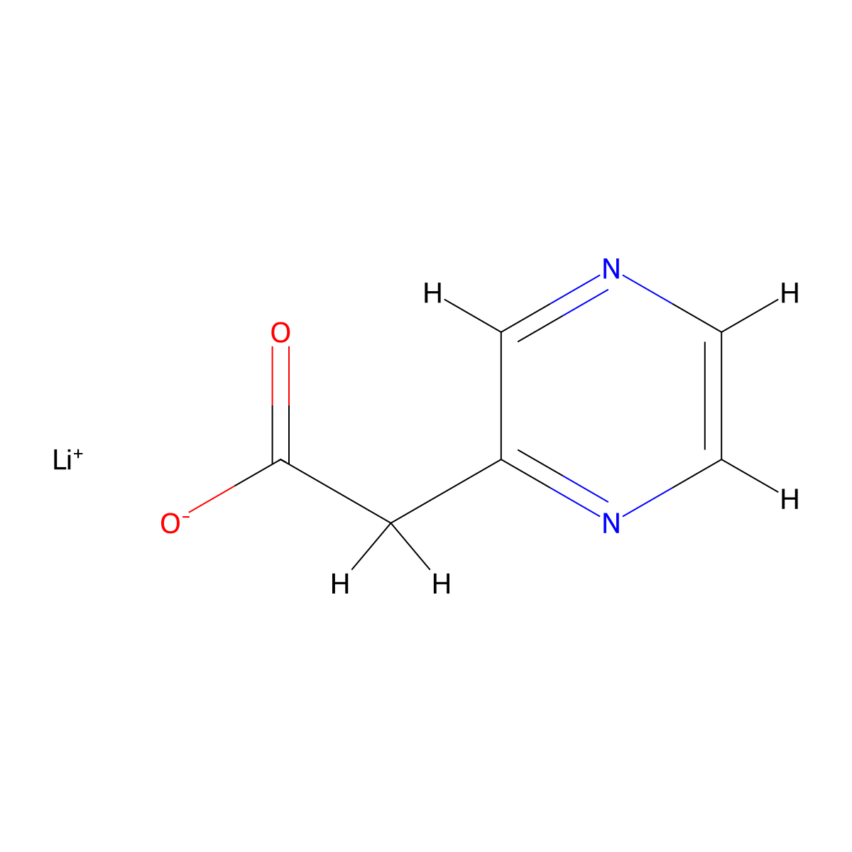 Lithium(1+) ion 2-(pyrazin-2-yl)acetate molecular structure, CAS 1803601-33-3