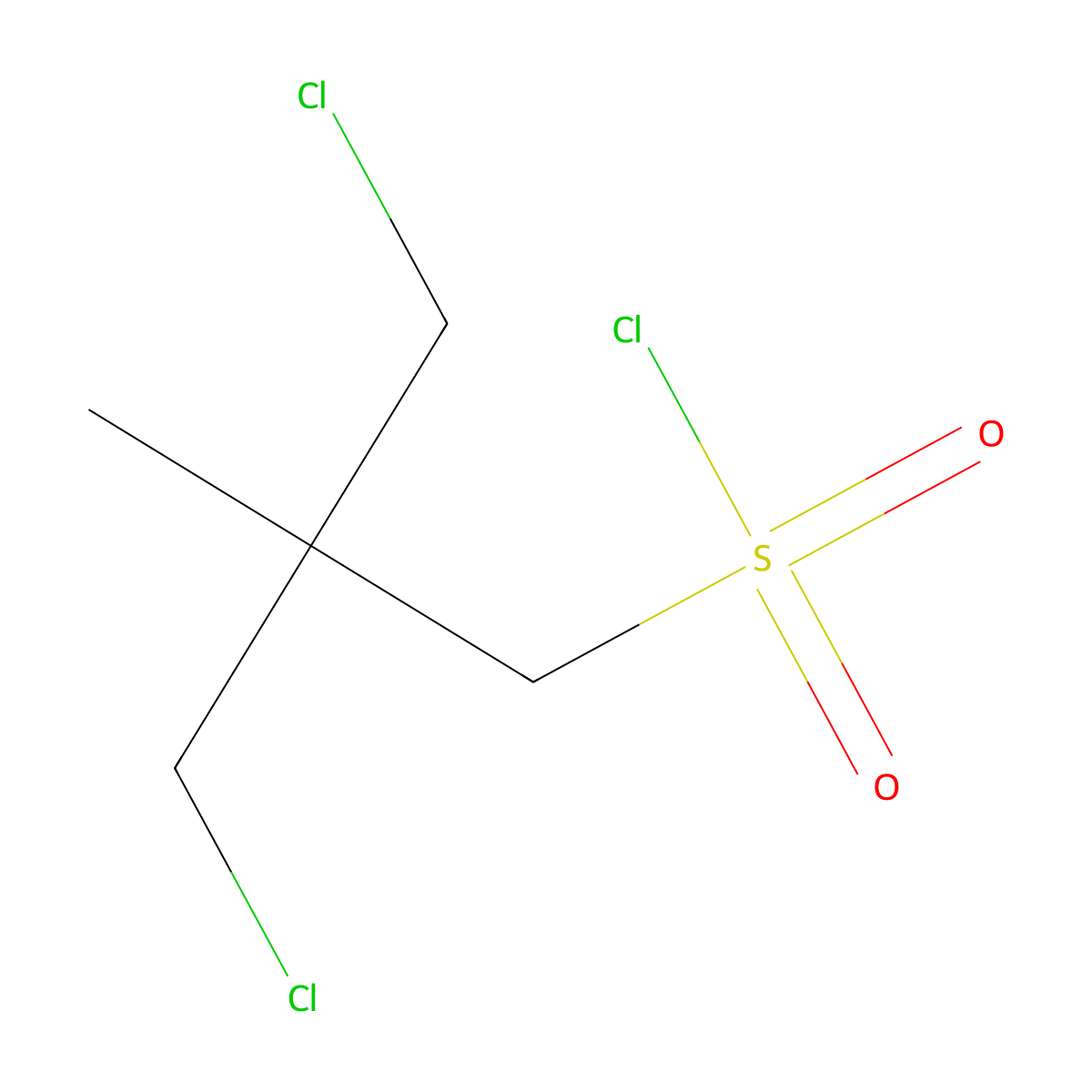 3-Chloro-2-(chloromethyl)-2-methylpropane-1-sulfonyl chloride molecular structure, CAS 1803601-34-4