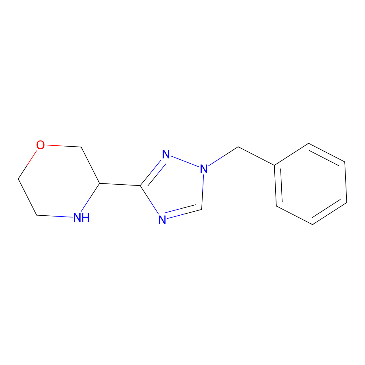 3-(1-benzyl-1H-1,2,4-triazol-3-yl)morpholine molecular structure, CAS 1803601-35-5