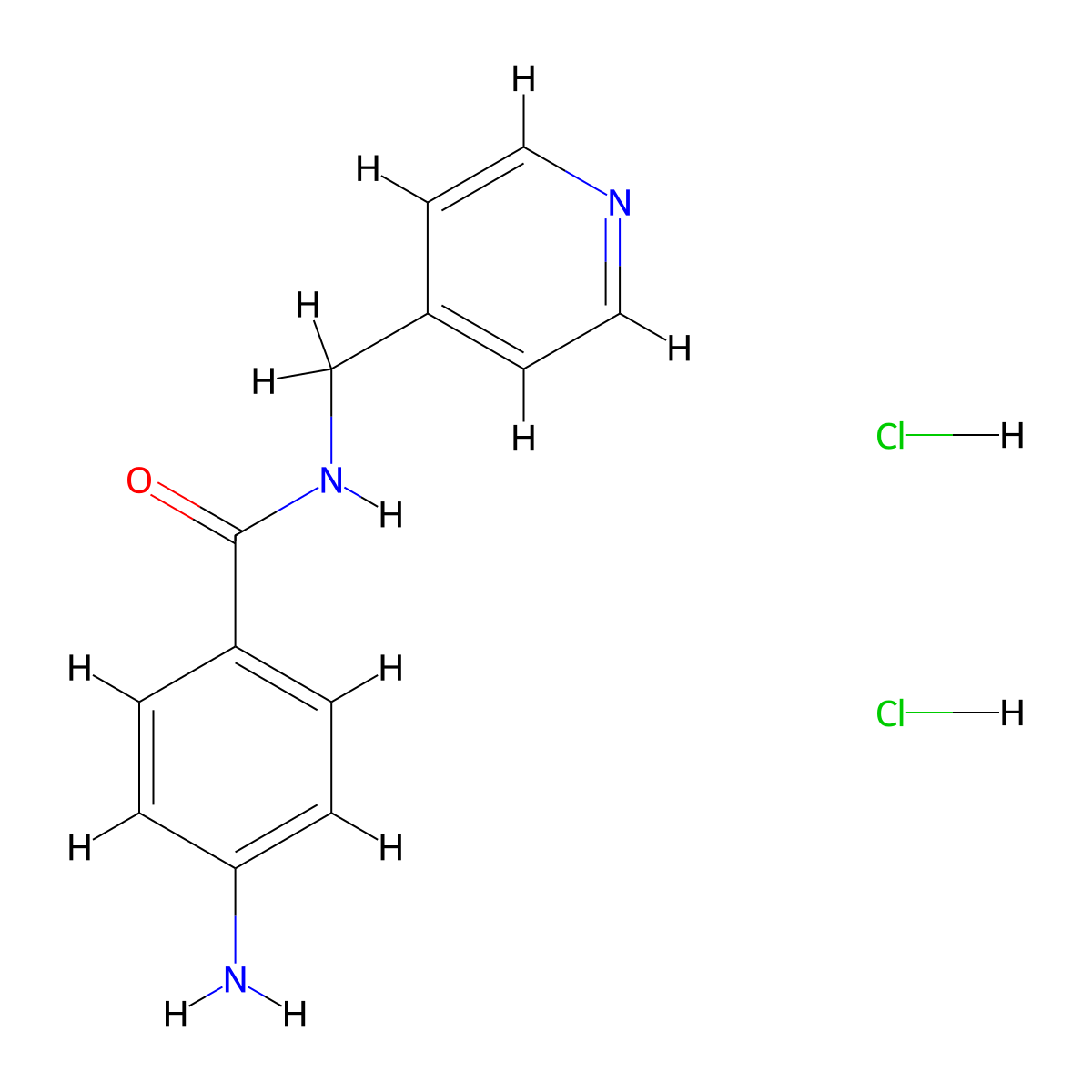 4-amino-N-(pyridin-4-ylmethyl)benzamide dihydrochloride molecular structure, CAS 1803601-36-6