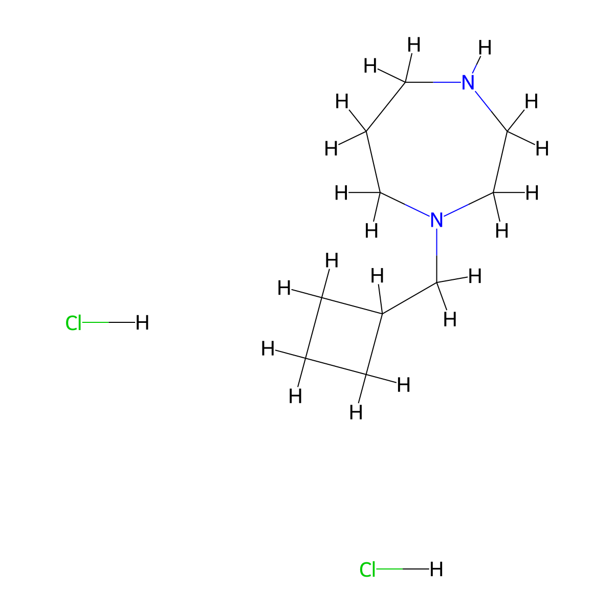 1-(Cyclobutylmethyl)-1,4-diazepane dihydrochloride molecular structure, CAS 1803601-38-8