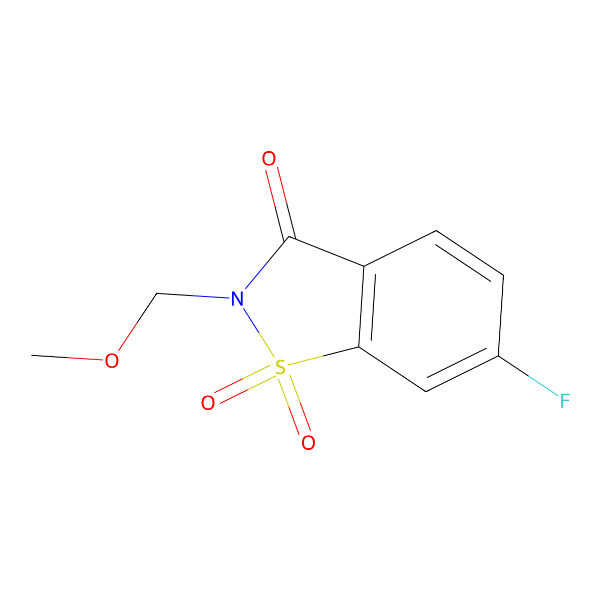 6-Fluoro-2-(methoxymethyl)-2,3-dihydro-1,2-benzothiazole-1,1,3-trione molecular structure, CAS 1803601-39-9