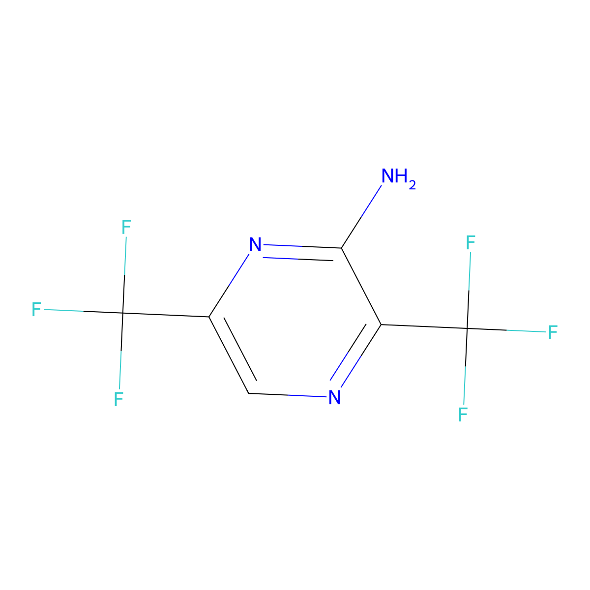 3,6-Bis(trifluoromethyl)pyrazin-2-amine molecular structure, CAS 1803601-40-2