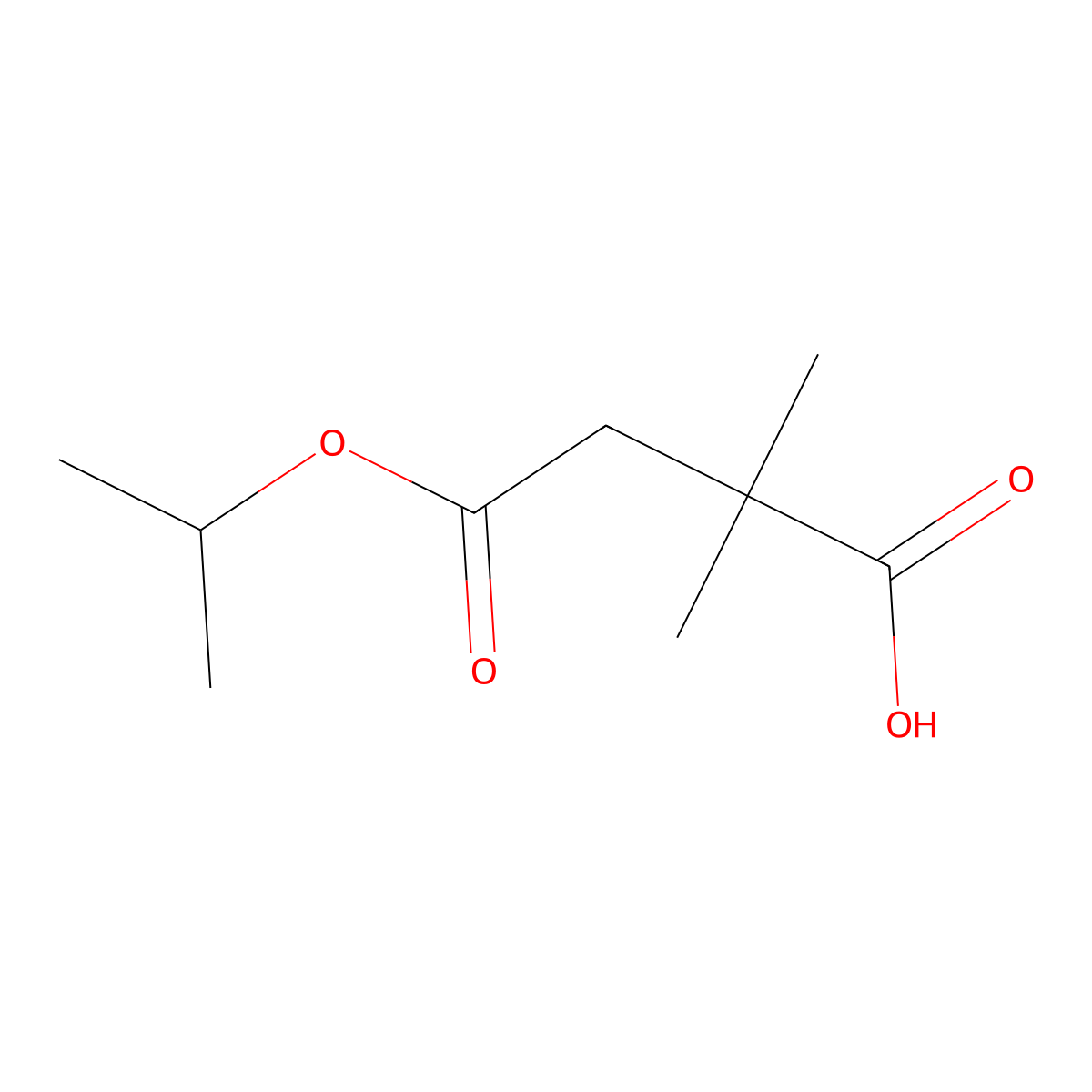 2,2-Dimethyl-4-oxo-4-(propan-2-yloxy)butanoic acid molecular structure, CAS 1803601-41-3
