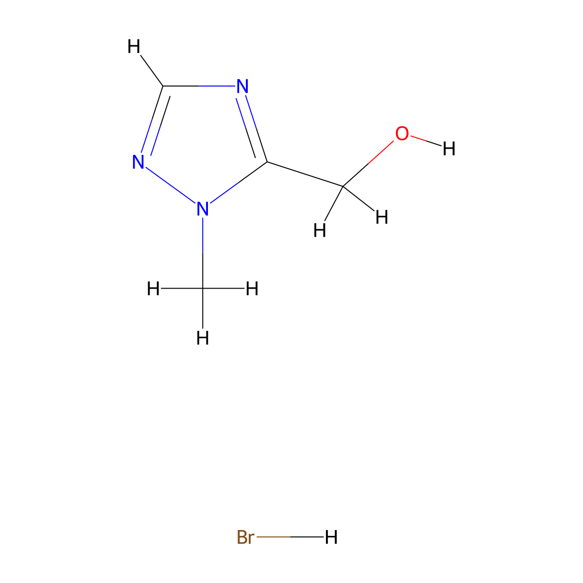 (1-methyl-1H-1,2,4-triazol-5-yl)methanol hydrobromide molecular structure, CAS 1803601-43-5