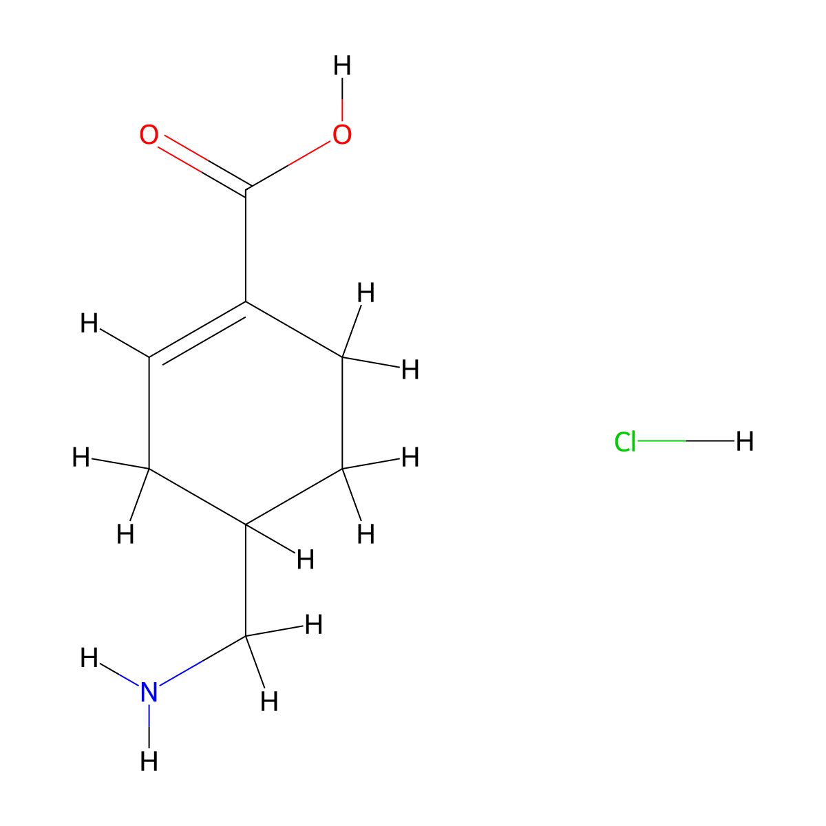 4-(Aminomethyl)cyclohex-1-ene-1-carboxylic acid hydrochloride molecular structure, CAS 1803601-44-6
