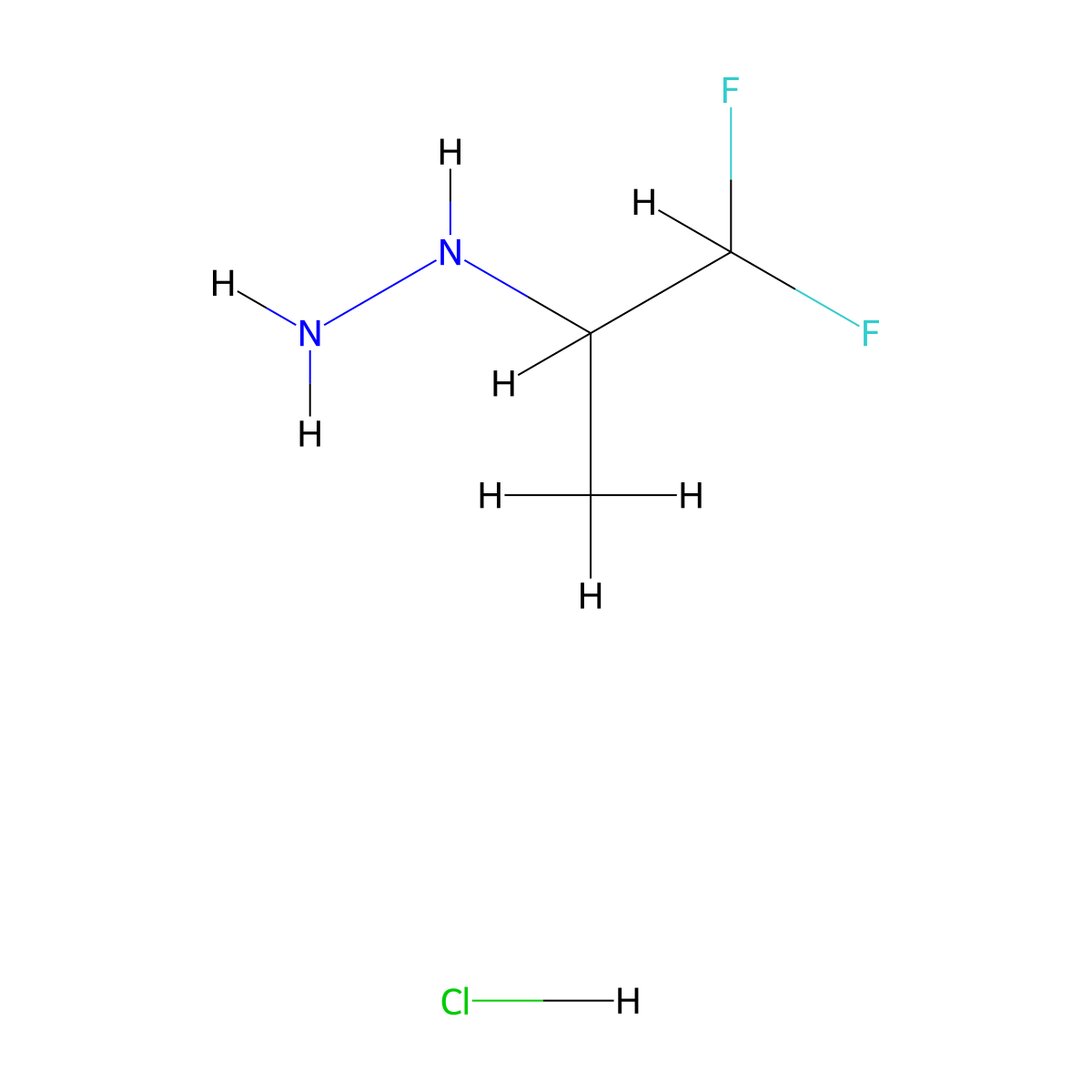 (1,1-Difluoropropan-2-yl)hydrazine hydrochloride molecular structure, CAS 1803601-53-7