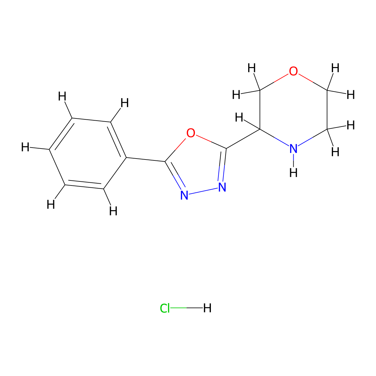 3-(5-Phenyl-1,3,4-oxadiazol-2-yl)morpholine hydrochloride molecular structure, CAS 1803601-54-8