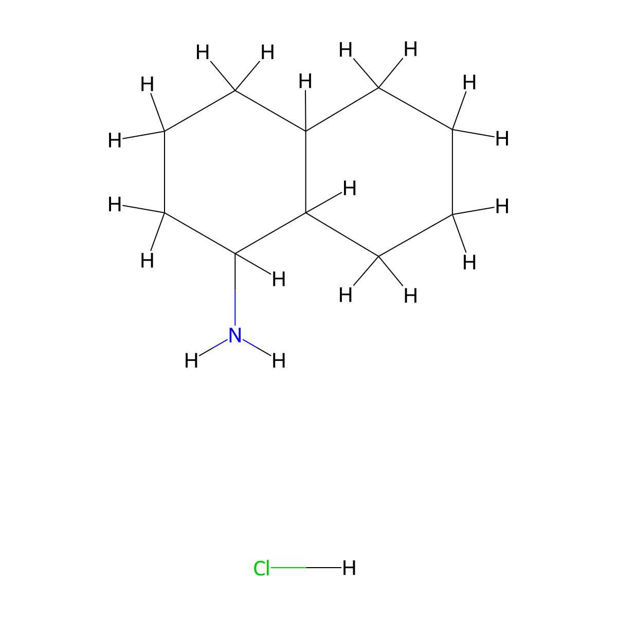 Decahydronaphthalen-1-amine hydrochloride molecular structure, CAS 1803601-56-0