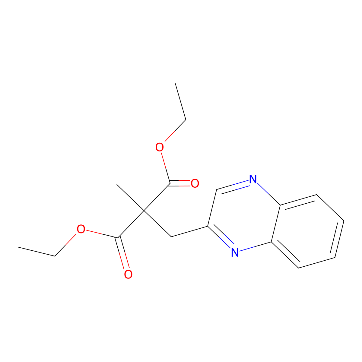 1,3-Diethyl 2-methyl-2-[(quinoxalin-2-yl)methyl]propanedioate molecular structure, CAS 1803601-58-2