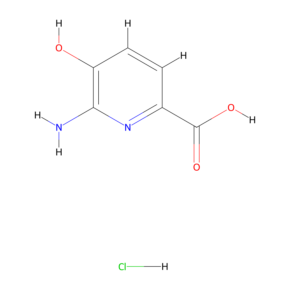 6-Amino-5-hydroxypyridine-2-carboxylic acid hydrochloride molecular structure, CAS 1803601-59-3