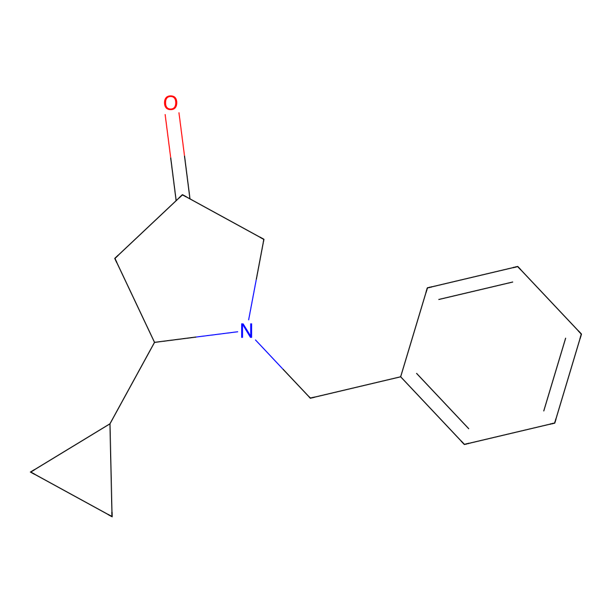1-Benzyl-5-cyclopropylpyrrolidin-3-one molecular structure, CAS 1803601-65-1