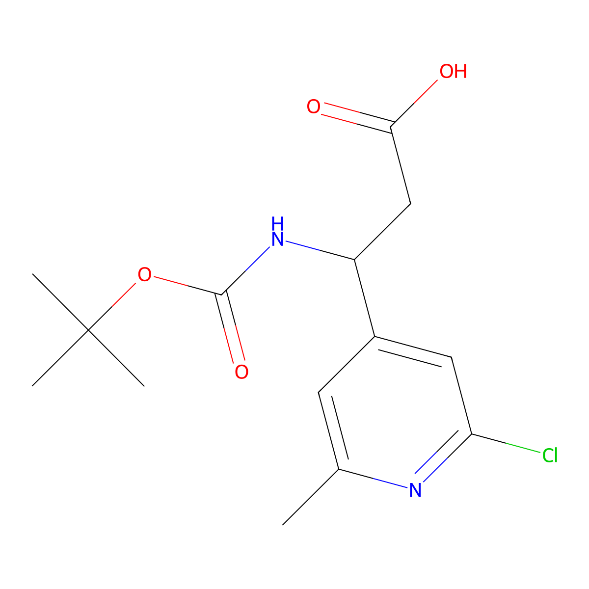 3-{[(Tert-butoxy)carbonyl]amino}-3-(2-chloro-6-methylpyridin-4-yl)propanoic acid molecular structure, CAS 1803601-67-3