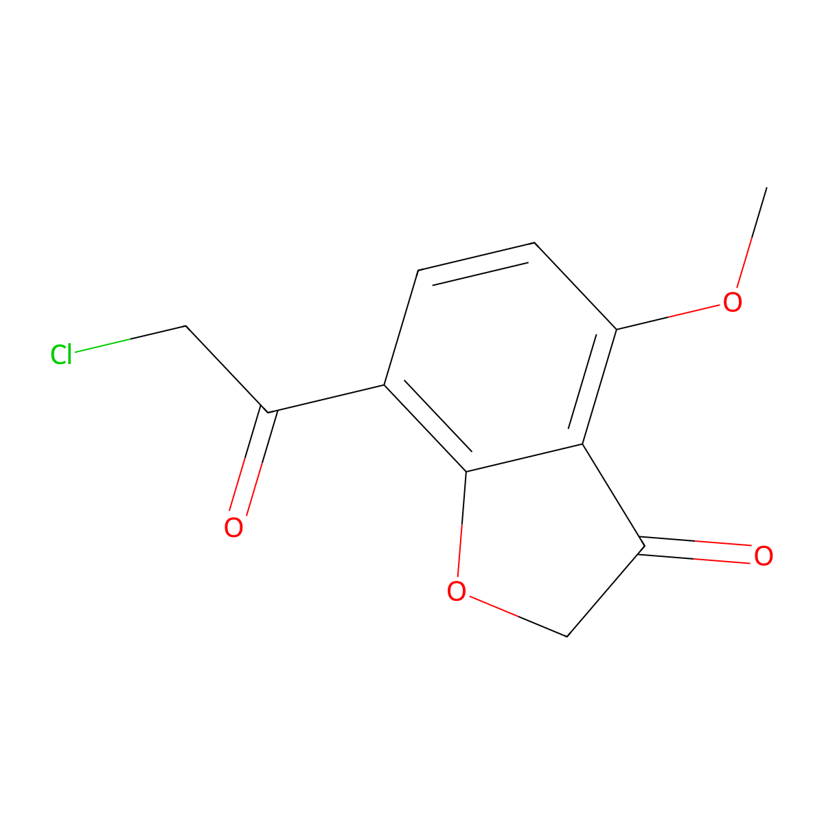 7-(2-Chloroacetyl)-4-methoxy-2,3-dihydro-1-benzofuran-3-one molecular structure, CAS 1803601-73-1