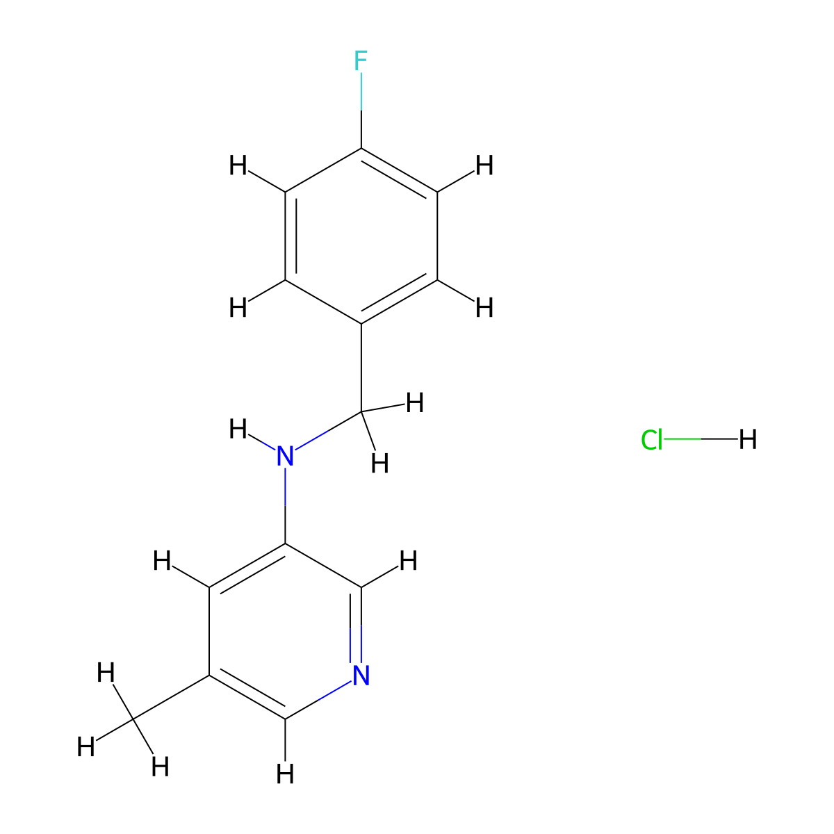 N-[(4-fluorophenyl)methyl]-5-methylpyridin-3-amine hydrochloride molecular structure, CAS 1803601-76-4