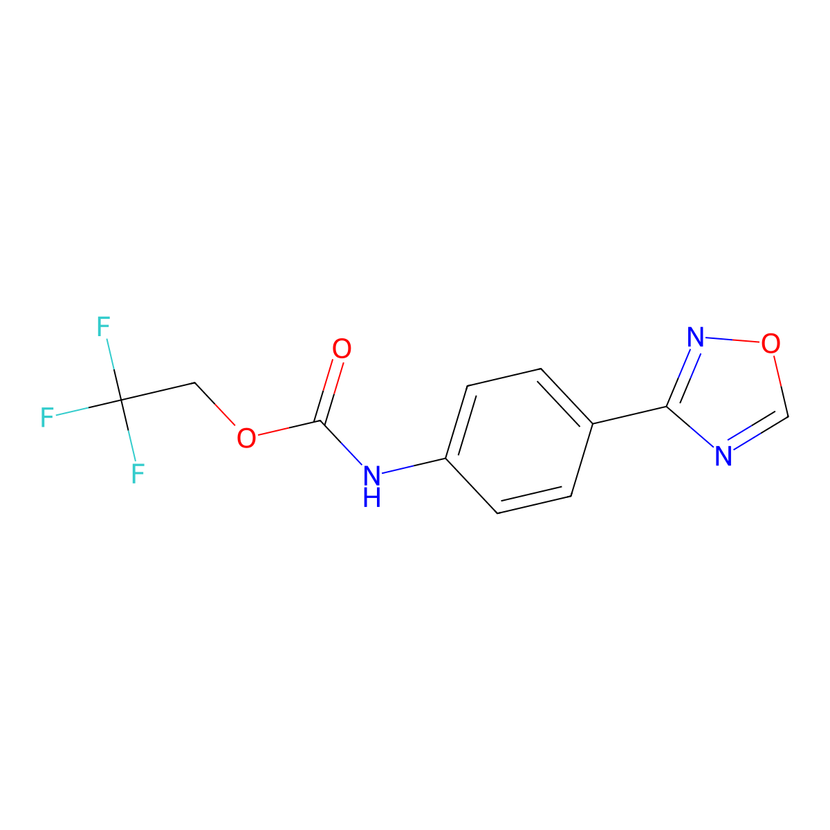 2,2,2-trifluoroethyl N-[4-(1,2,4-oxadiazol-3-yl)phenyl]carbamate molecular structure, CAS 1803601-78-6