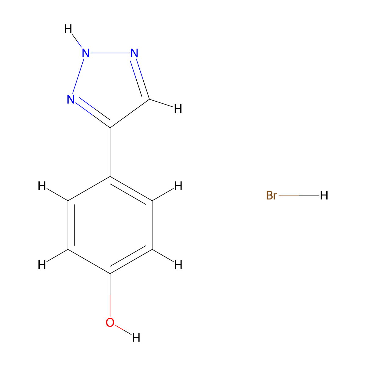 4-(1H-1,2,3-triazol-4-yl)phenol hydrobromide molecular structure, CAS 1803601-79-7