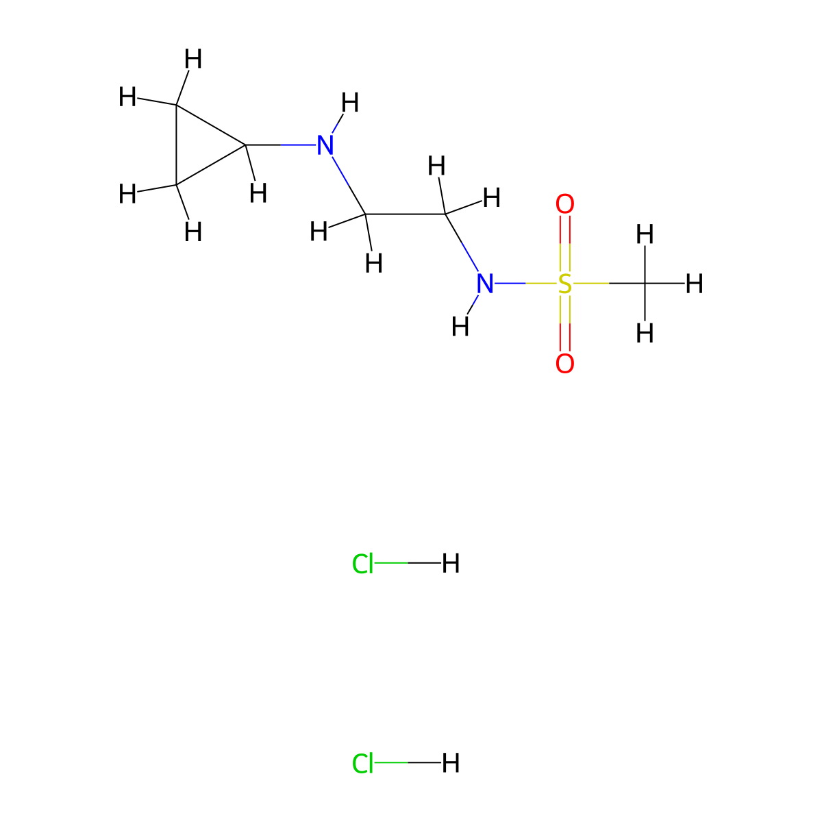 N-[2-(cyclopropylamino)ethyl]methanesulfonamide dihydrochloride molecular structure, CAS 1803601-81-1