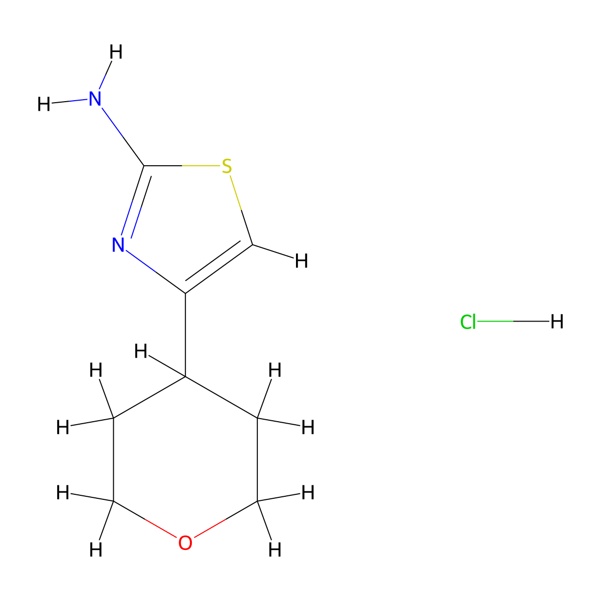 4-(Oxan-4-yl)-1,3-thiazol-2-amine hydrochloride molecular structure, CAS 1803601-89-9