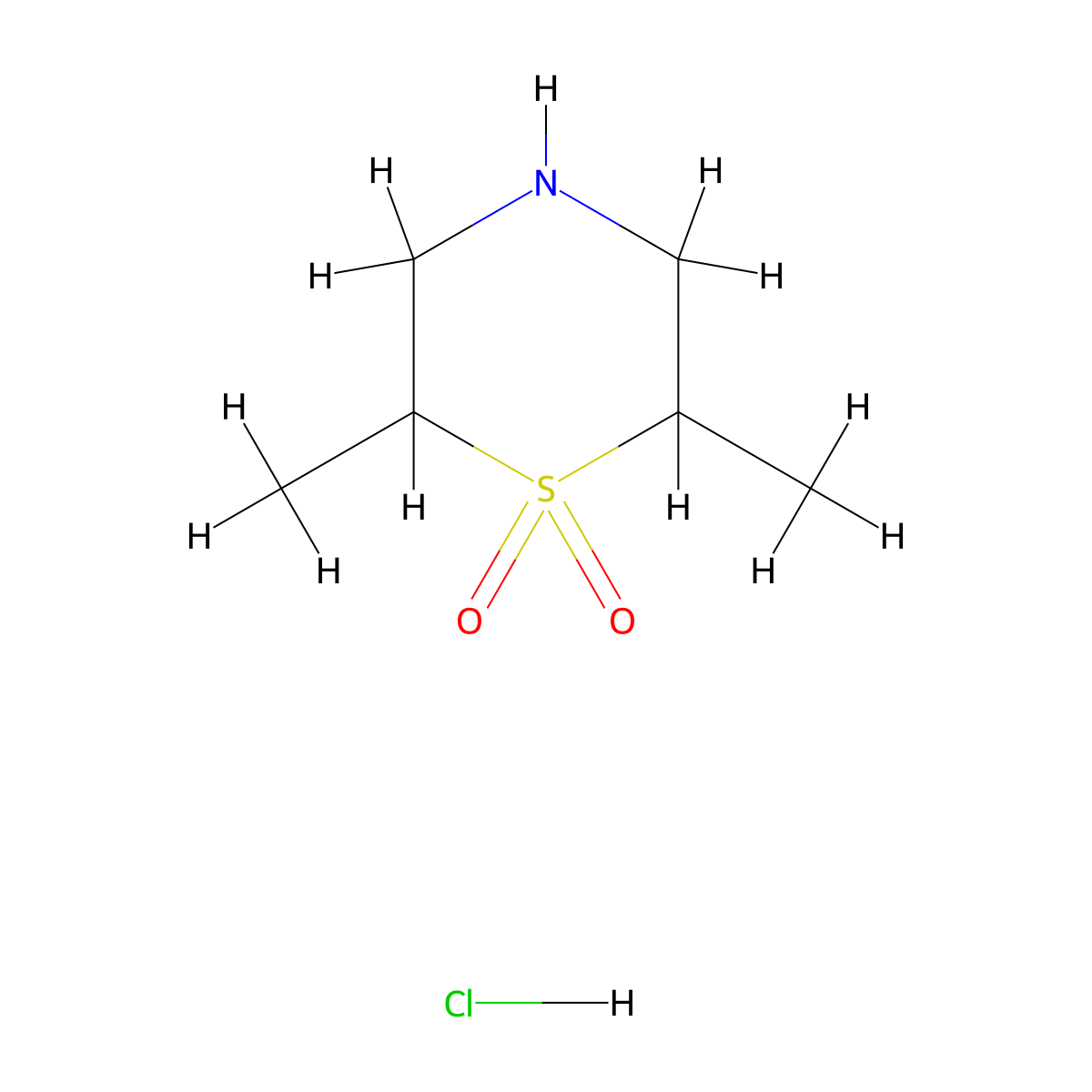 2,6-Dimethyl-1lambda6-thiomorpholine-1,1-dione hydrochloride molecular structure, CAS 1803601-97-9