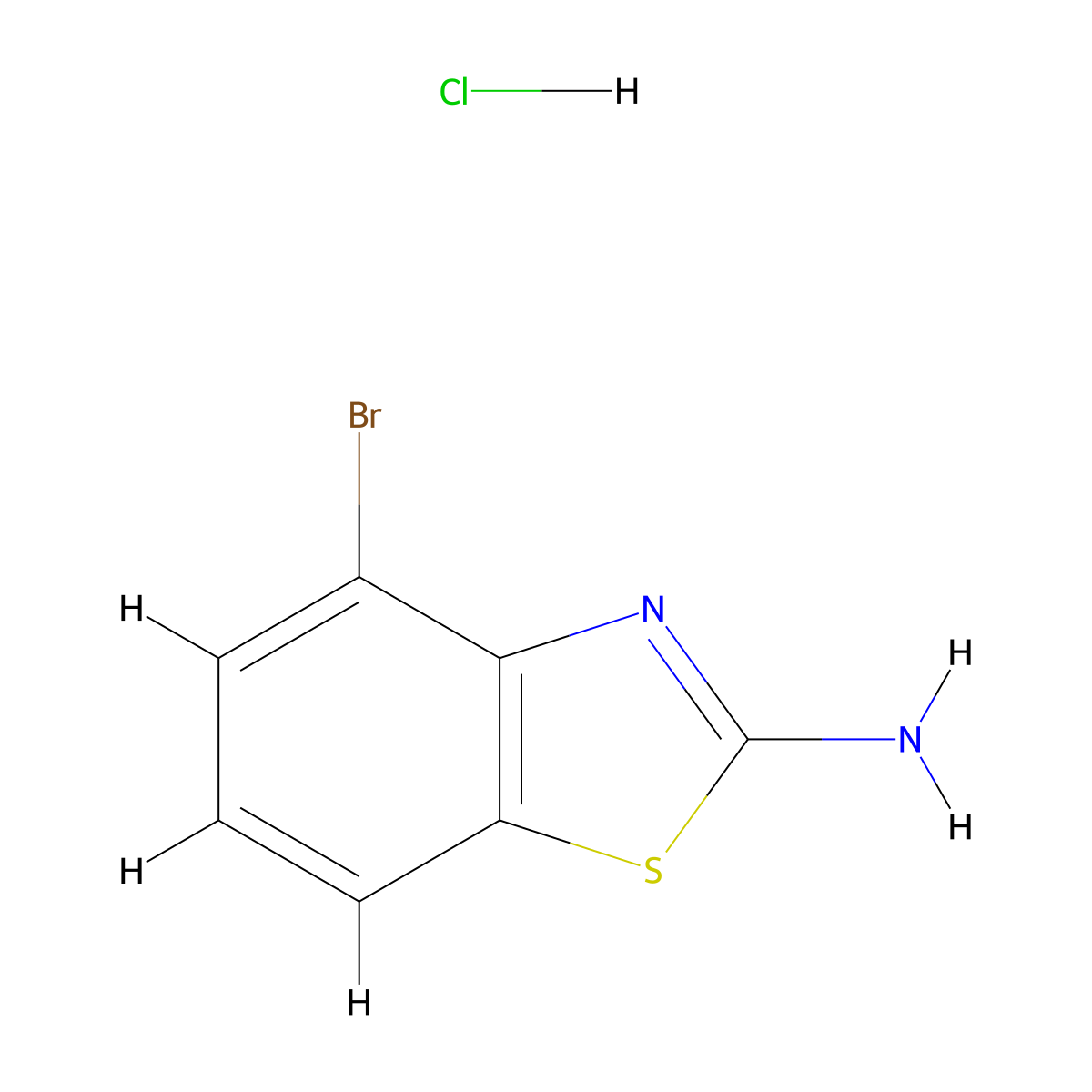 4-Bromo-1,3-benzothiazol-2-amine hydrochloride molecular structure, CAS 1803602-04-1
