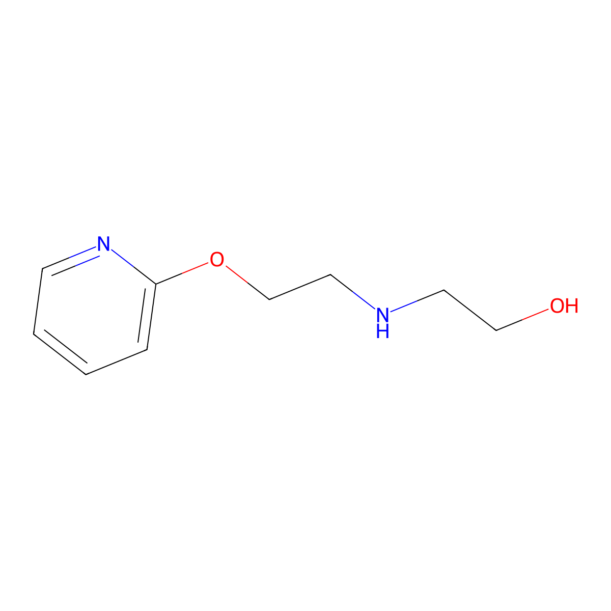 2-{[2-(Pyridin-2-yloxy)ethyl]amino}ethan-1-ol molecular structure, CAS 1803602-13-2