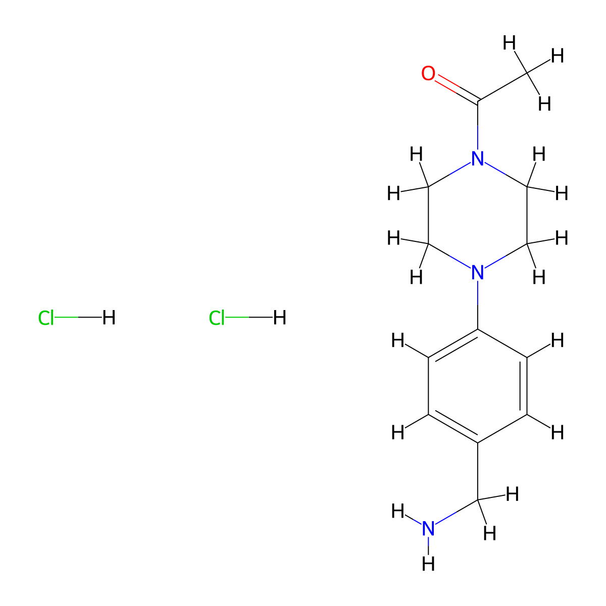 1-(4-(4-(Aminomethyl)phenyl)piperazin-1-yl)ethanone dihydrochloride molecular structure, CAS 1803602-14-3