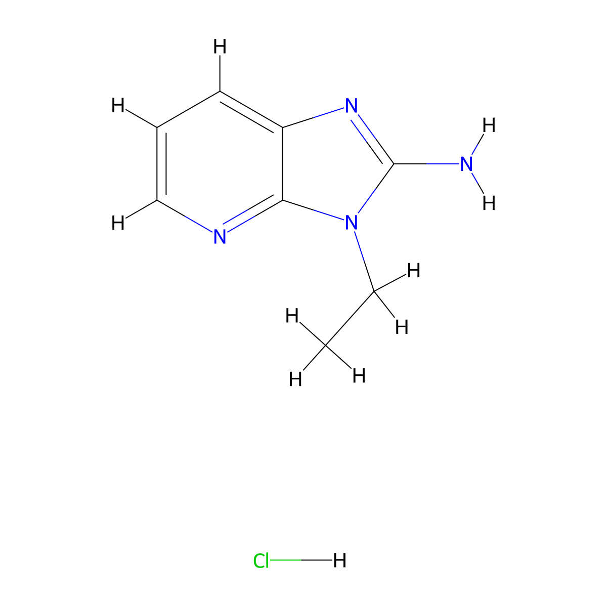 3-ethyl-3H-imidazo[4,5-b]pyridin-2-amine hydrochloride molecular structure, CAS 1803602-17-6