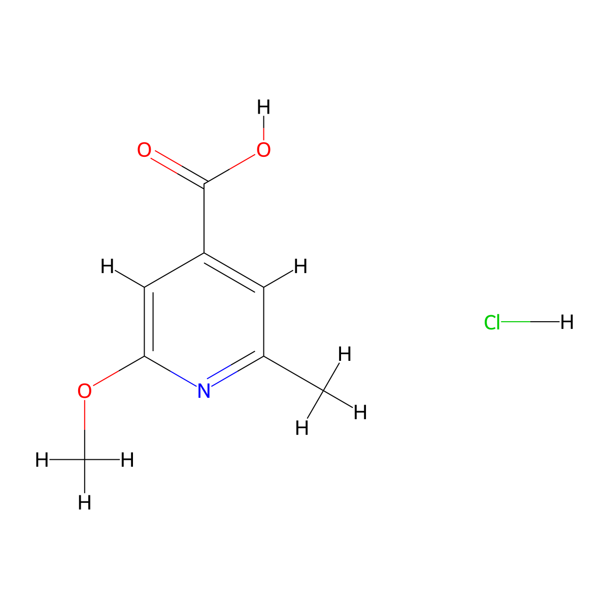 2-Methoxy-6-methylpyridine-4-carboxylic acid hydrochloride molecular structure, CAS 1803602-19-8