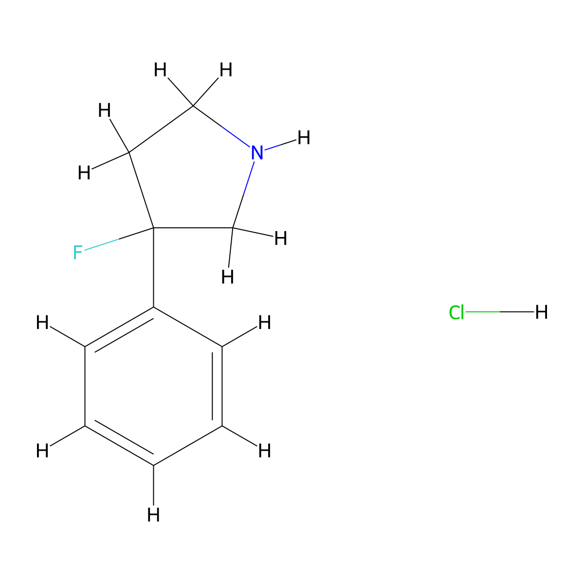 3-Fluoro-3-phenylpyrrolidine hydrochloride molecular structure, CAS 1803603-31-7