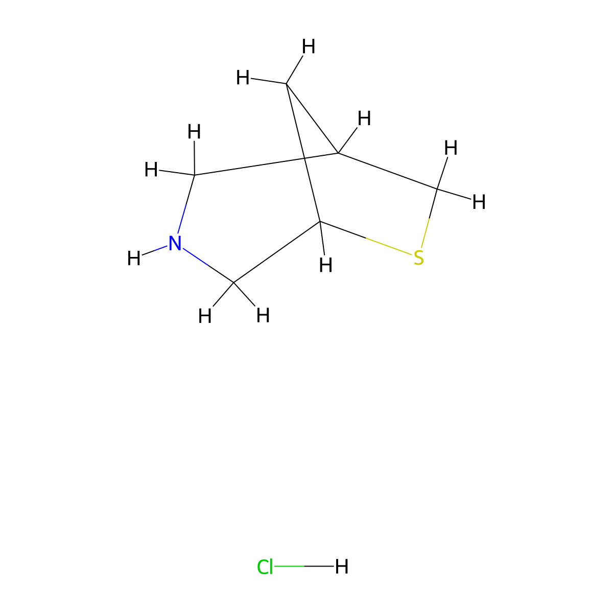 6-Thia-3-azabicyclo[3.2.1]octane hydrochloride molecular structure, CAS 1803603-33-9