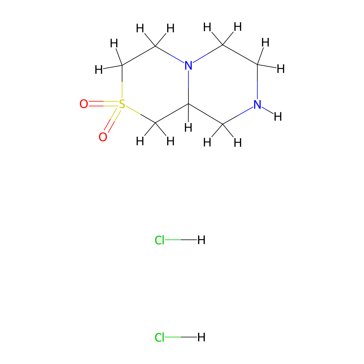 Octahydro-2lambda6-piperazino(2,1-c)thiomorpholine-2,2-dione dihydrochloride molecular structure, CAS 1803603-35-1