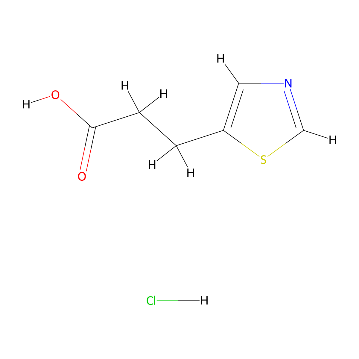 3-(1,3-Thiazol-5-yl)propanoic acid hydrochloride molecular structure, CAS 1803603-38-4