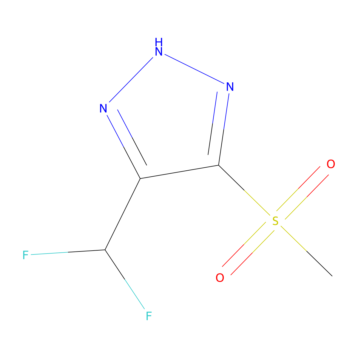 4-(difluoromethyl)-5-methanesulfonyl-2H-1,2,3-triazole molecular structure, CAS 1803603-39-5