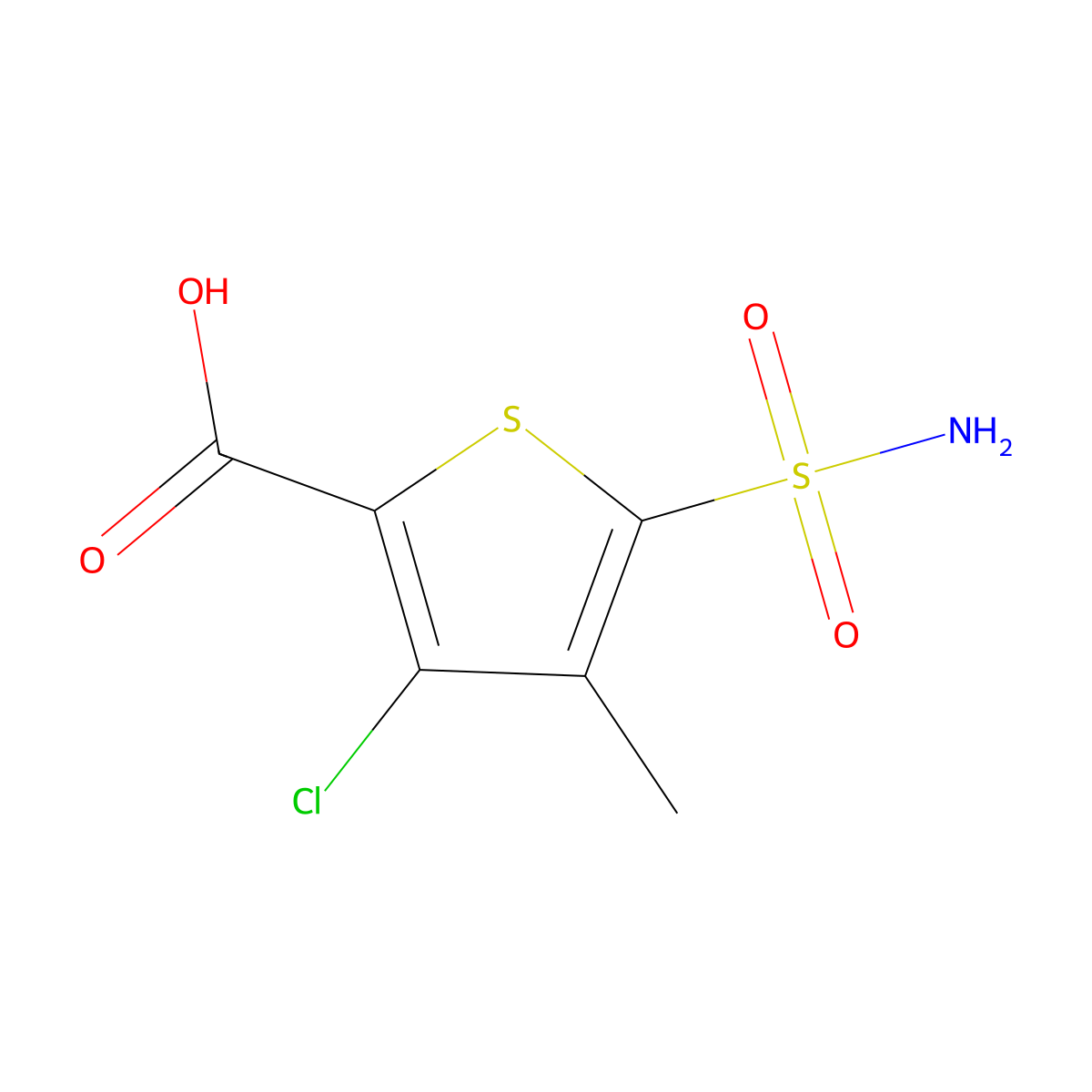 3-Chloro-4-methyl-5-sulfamoylthiophene-2-carboxylic acid molecular structure, CAS 1803603-40-8