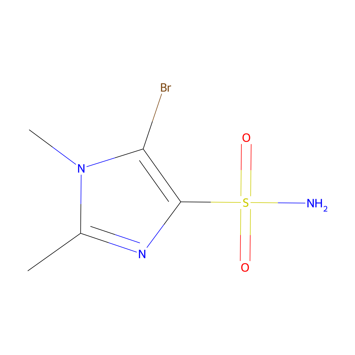 5-bromo-1,2-dimethyl-1H-imidazole-4-sulfonamide molecular structure, CAS 1803603-41-9