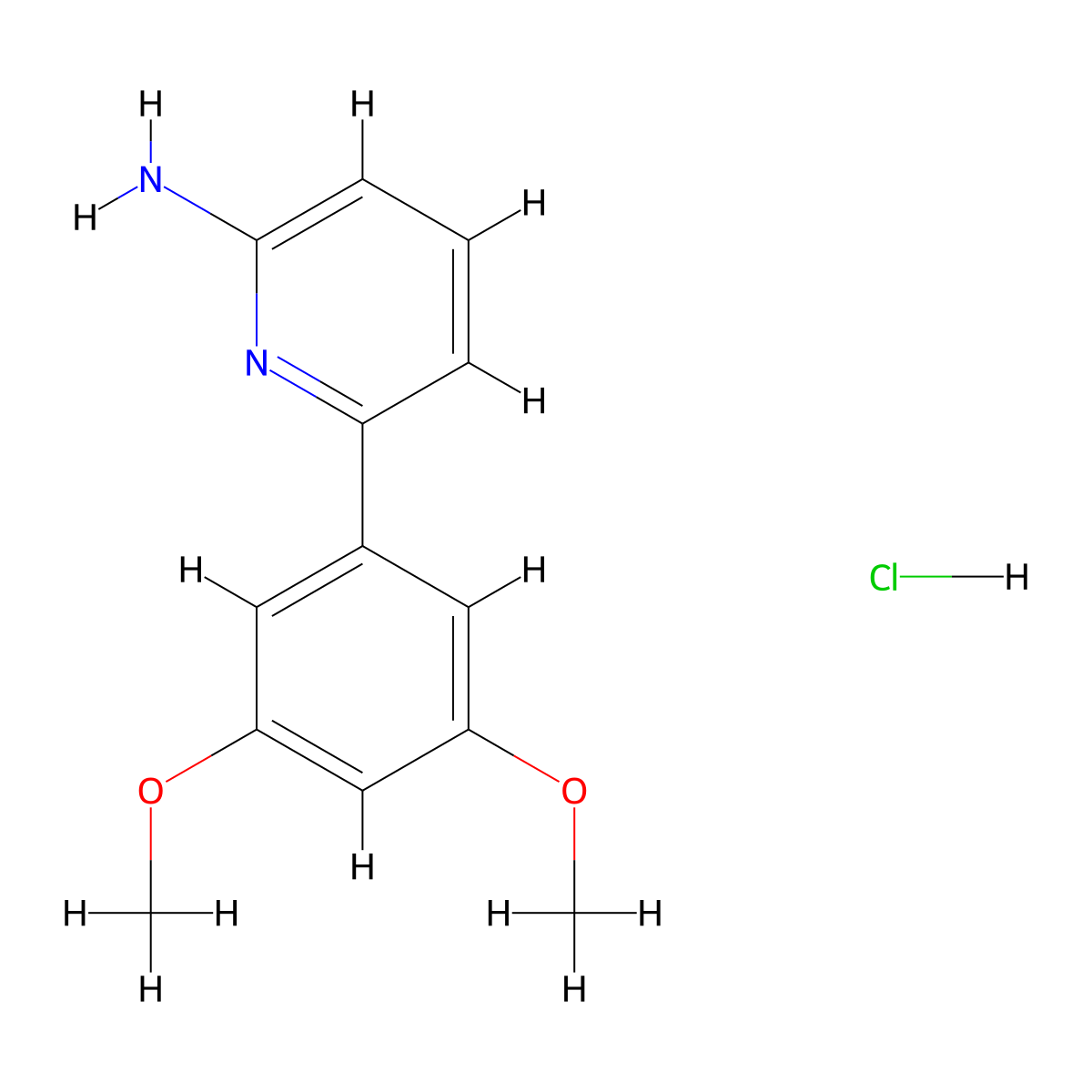 6-(3,5-Dimethoxyphenyl)pyridin-2-amine hydrochloride molecular structure, CAS 1803603-49-7